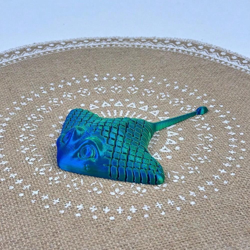1 Stück 3D-gedrucktes Mantarochen Fisch Gelenkmodell Bausatz - Meerestier Teufelsrochen Stressabbau - Kreative Geschenkdekoration