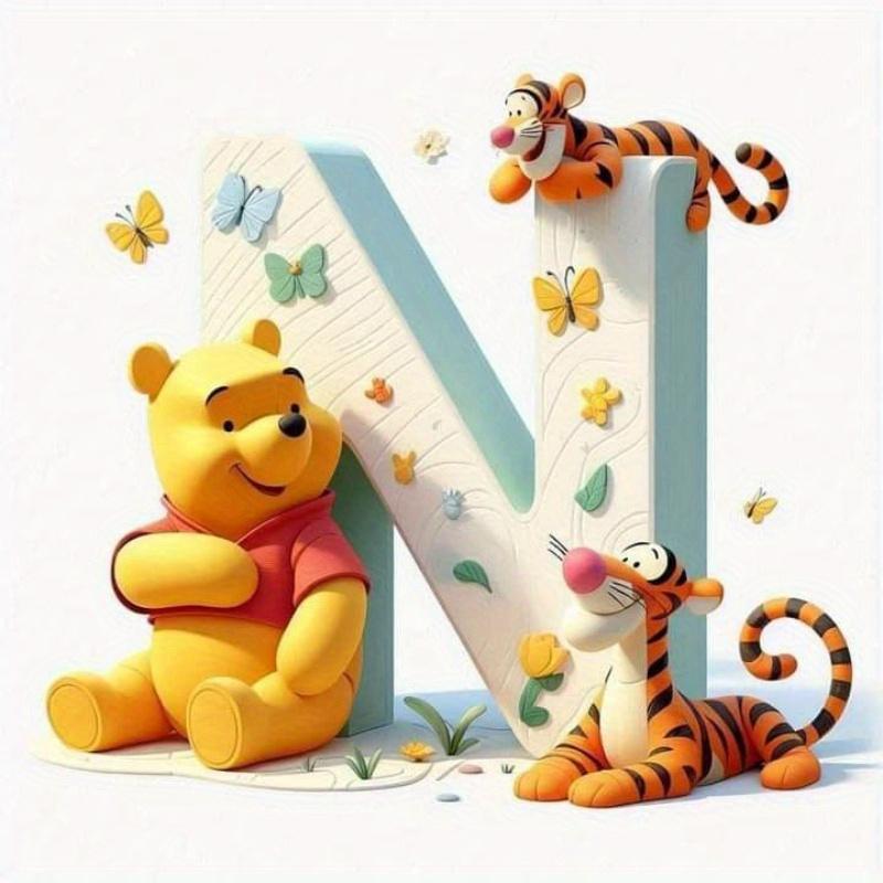 Full Drill Diamond Mosaic Winnie Pooh DIY Cartoon Painting Piglet Cross Stitch Tigger 26 Letters Embroidery Home Decor