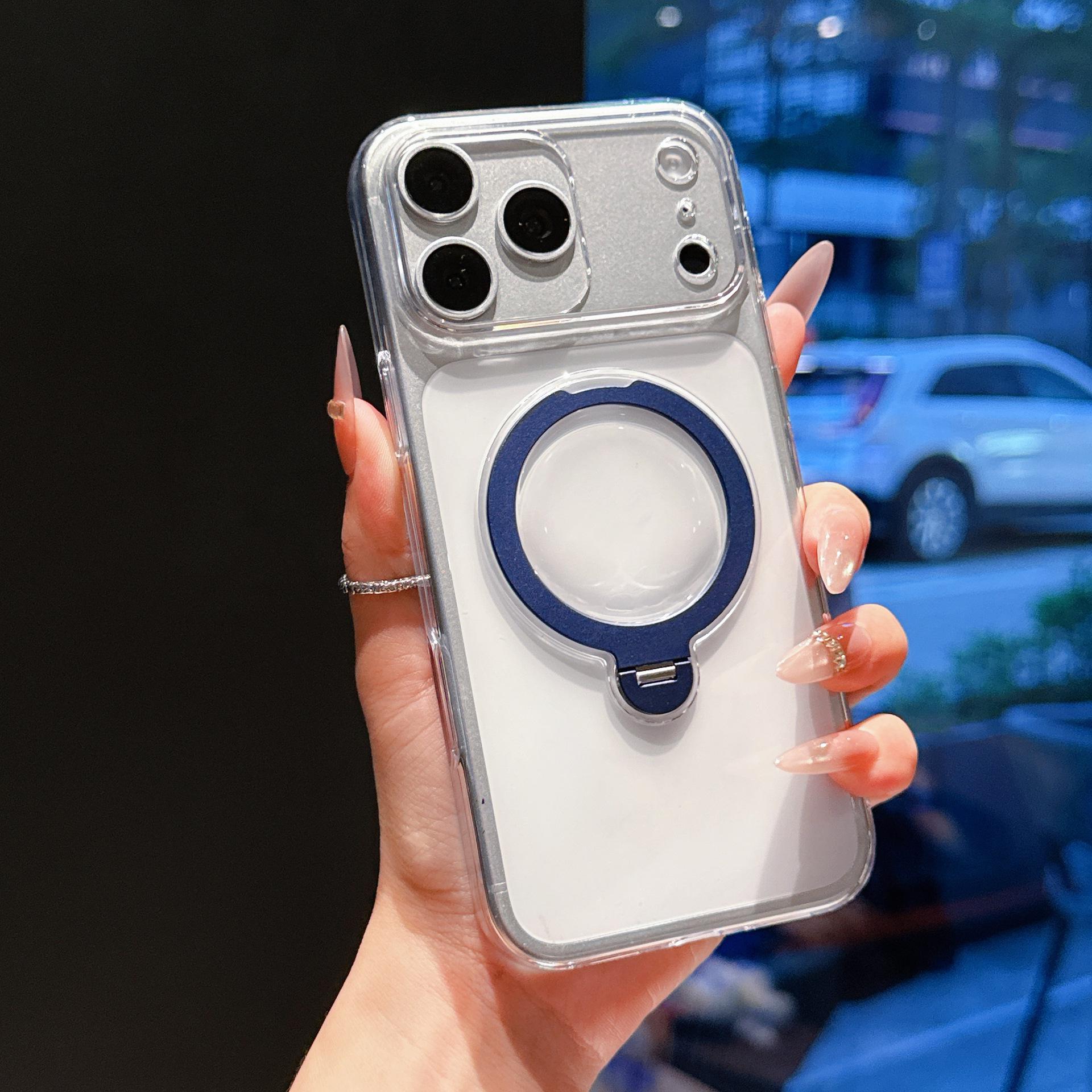 

Clear Rotating Stand for iPhone 17 Pro Max with Magnetic and Hard Protective Case Compatibility iPhone 14 Pro Max