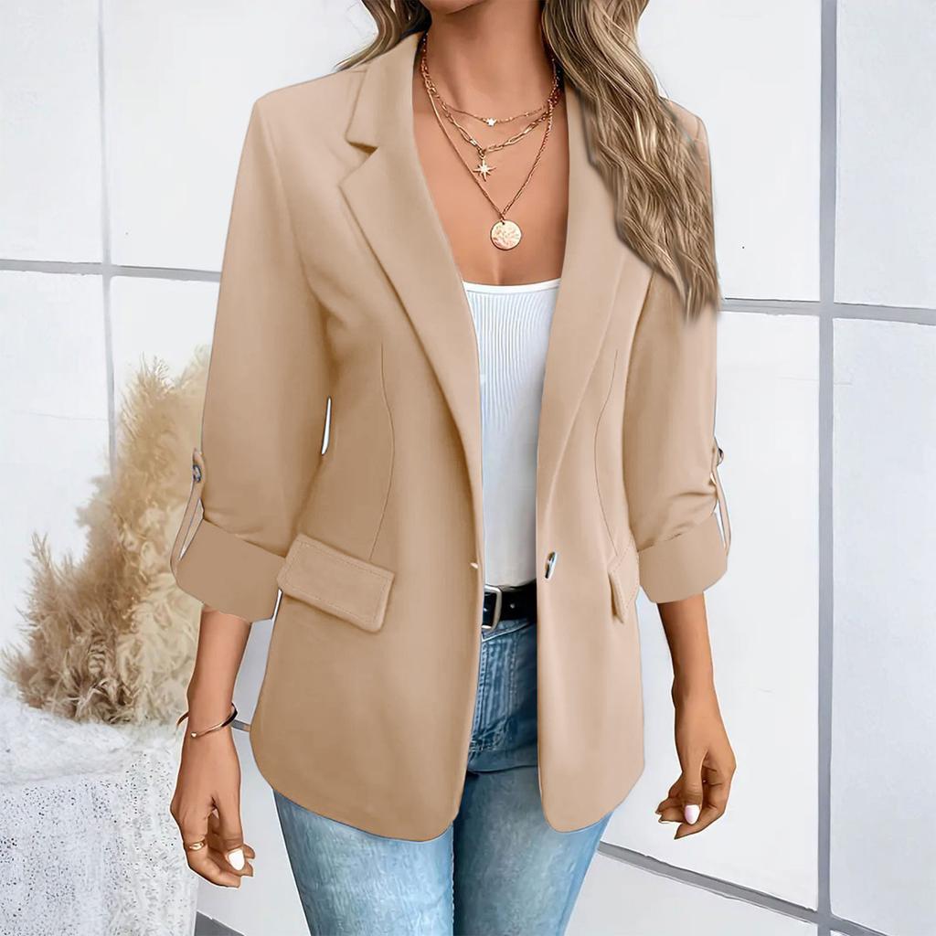 Blazers de Mujer para el Trabajo Chaquetas Elegantes de Manga Larga Ropa Business Casual Blazers de Trabajo