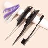 4Pcs Detangling Brush Set Edge Brush Teasing Brush Hair Styling Comb Metal Pin Ratted Tail Combs Folding Hair Comb