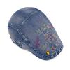Summer Embroidery Cap Women Vintage Letter Denim Forward Cap Men Beret