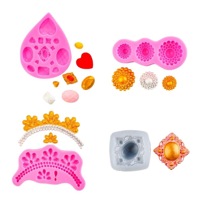 Food Grades Silicone Jewelry Shape Molds For Wedding Birthday Cakes Toppers Crafting Detachable Baking Accessories