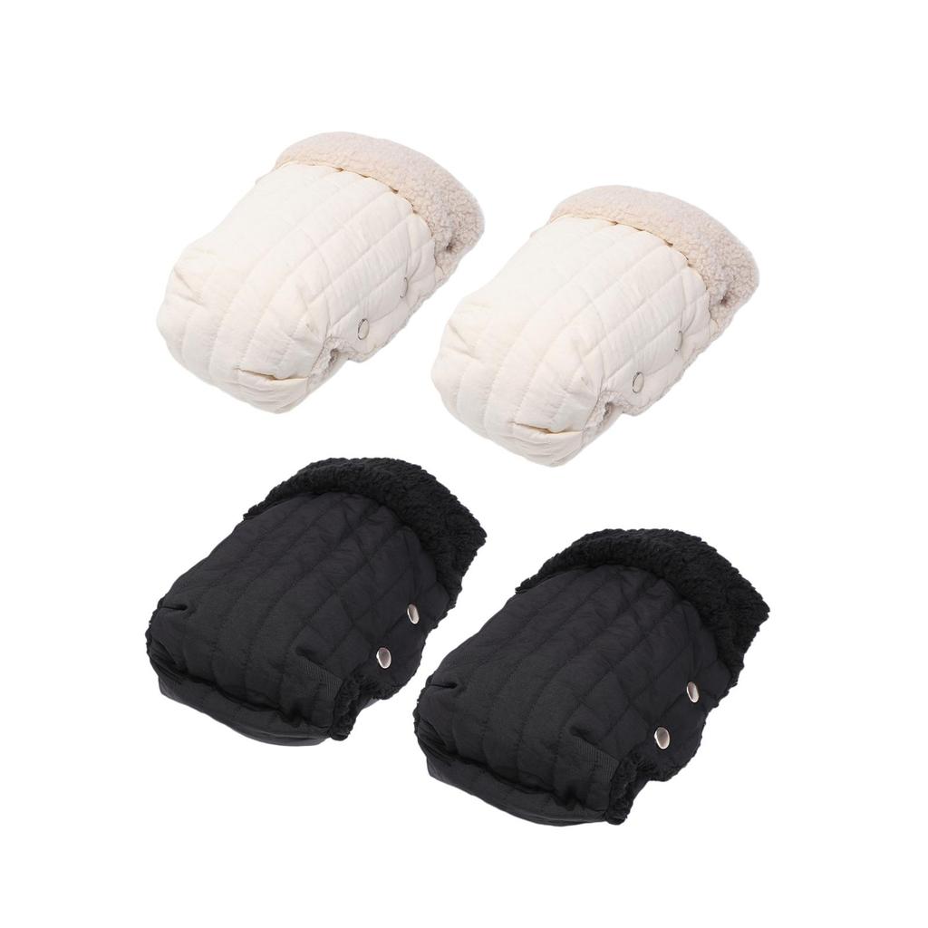 Pram Gloves for Winter Waterproof Windproof Hand Warmer Plush Lining for Baby Cart Handlebar Cover