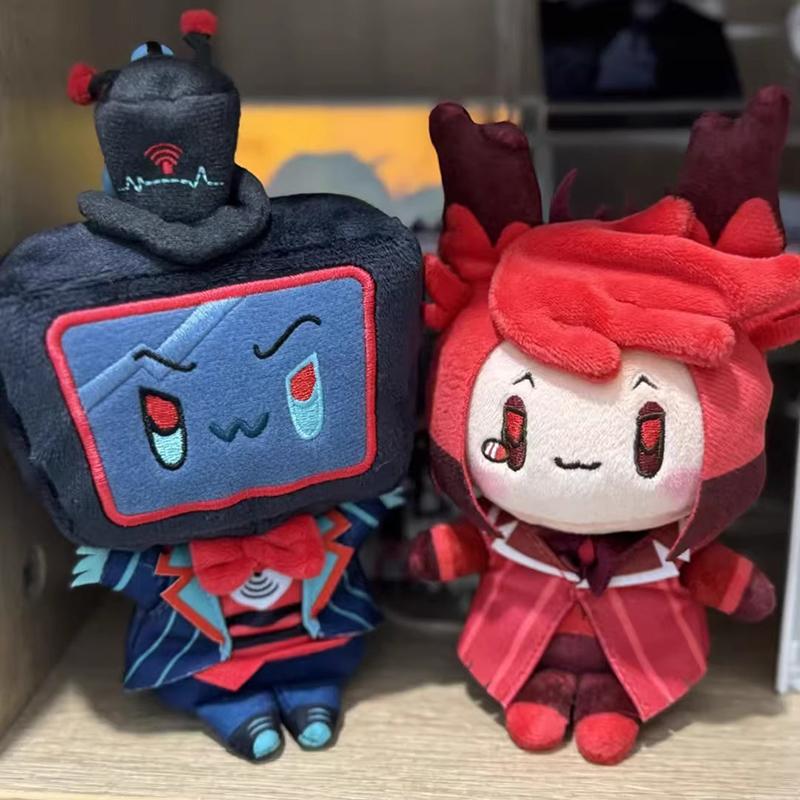 10Cm Hazbin Evil Boss Plush Doll Vox Pendant Collect Mini Hotel Vox Stuffed Toys Kerring Backpack Holiday Birthday Gifts Dolls