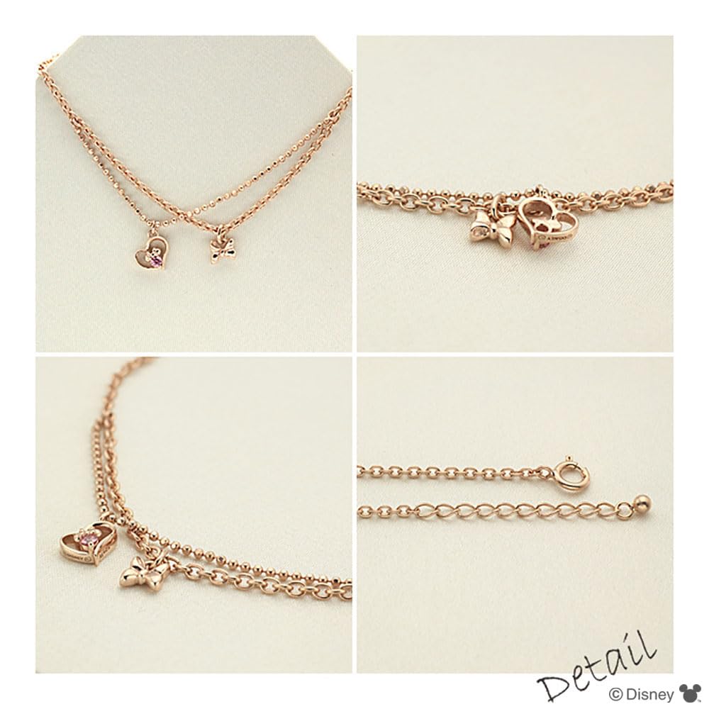 Minnie Silver Bracelet with Pink Gold Coating and Cubic Zirconia [Disney] (VBLDSW0005)