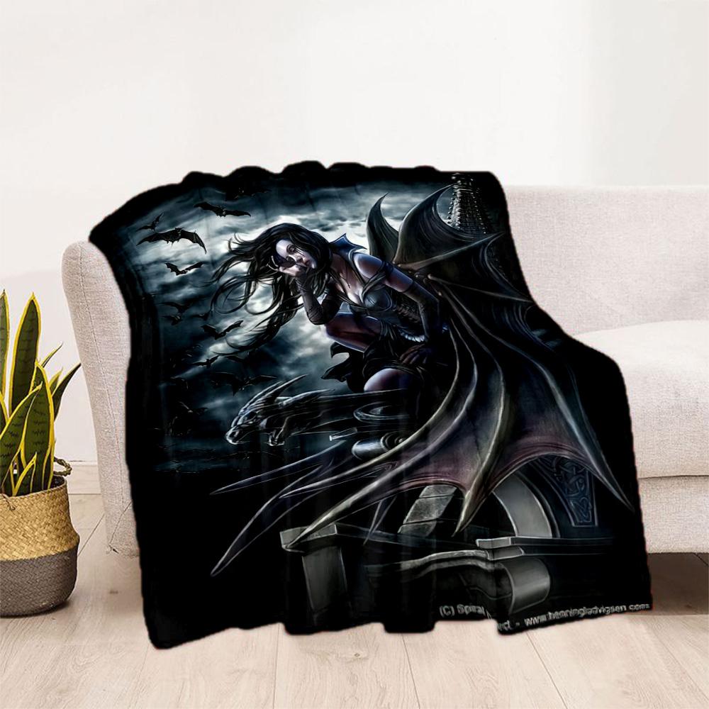 Gothic Style Blanket Soft Warm Cozy Great for Livingroom Picnics Sofa for All Seasons Digital Print Perfect Gift for Relatives and Friends