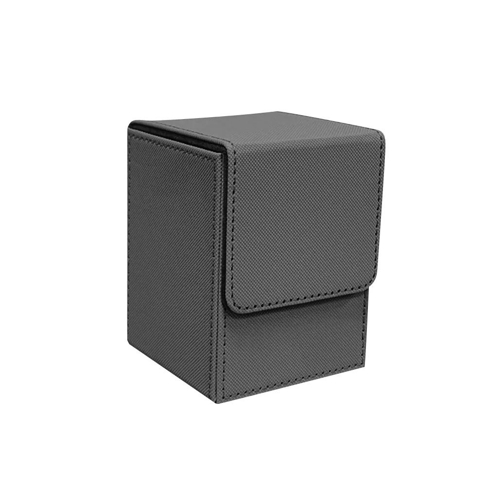 Fashion PU Leather Card Deck Box Flannel Collection Window Collection Box Game Card Organizer Children