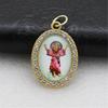 10 Piezas Colgante Encanto Forma Ovalada Religiosa Figura Metal Pedrería Colgante para Collares Llaveros Fabricación de Joyería DIY