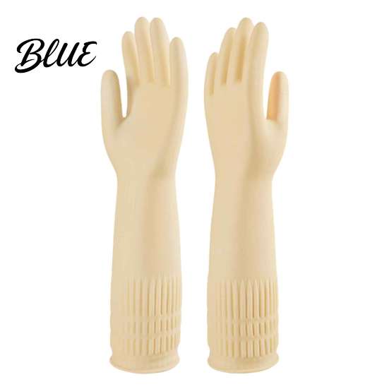 Non Slip Kitchen Cleaning Gloves Fleece Lined Dishwashing Gloves, Waterproof Natural Latex Household Protective for Dish Washing Non-Slip Grip