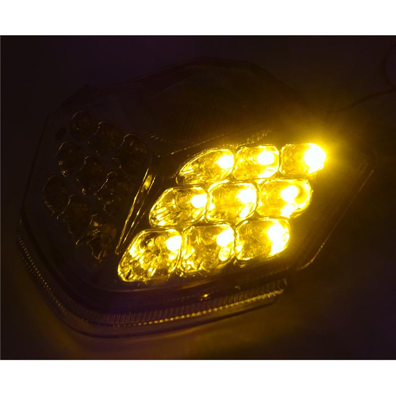 waase For Kawasaki Z750 2007-2012 / Z1000 2007 2008 2009 Chrome Rear Tail Light Brake Turn Signals Integrated LED Light