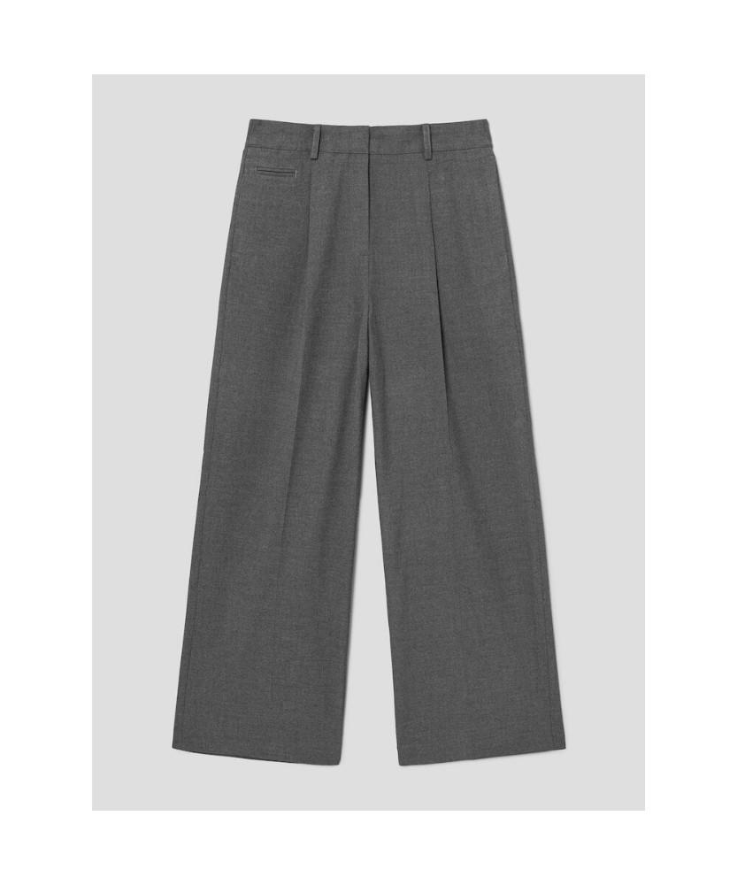 8seconds Winter Half-Banding Single-Pleat Wide Slacks Gray
