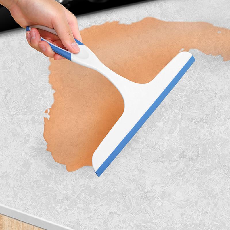 1pcs Double Sided Wiper Glass Wiper Household Long Handle Household Scraper Bathroom Tile Wiper Silicone Mirror Defogger