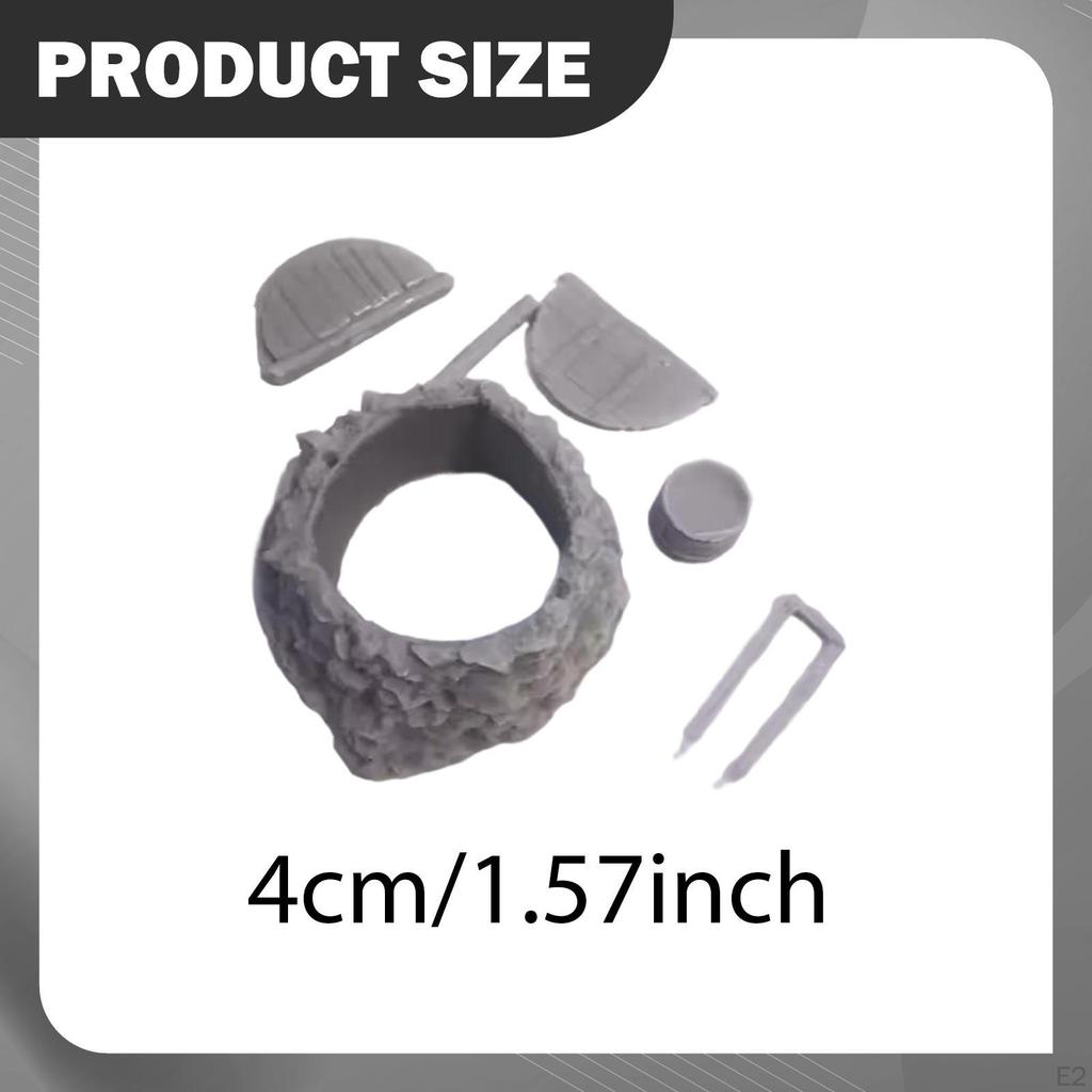 1:35 Miniature Water Well Model Kit Prop Diorama Accessories Tabletop Fairy Garden Craft