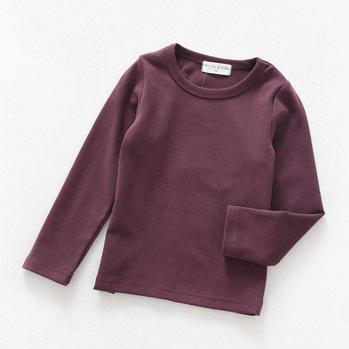 Dětské elastické bavlněné tričko s dlouhým rukávem - Bonbónová barva podzimní oblečení