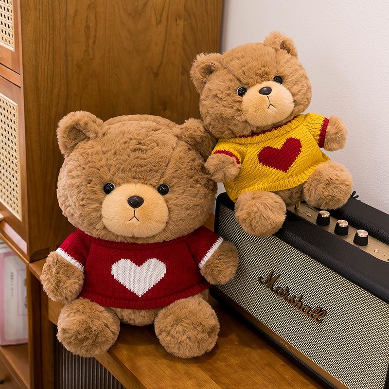 Casual Teddy Bear Plush Toy with Sweater - Children's Birthday Gift