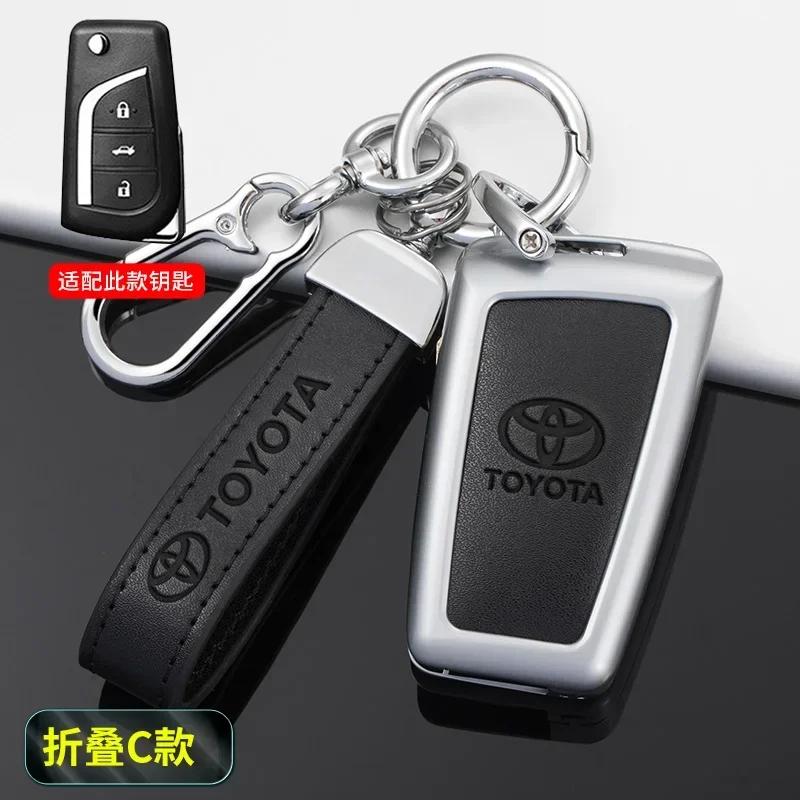 Toyota 2026 New Hub Caps Zinc Alloy Leather Car Key Cover Case Shell Bag Toyota Yaris Camry Corolla Prado R Car Sticker