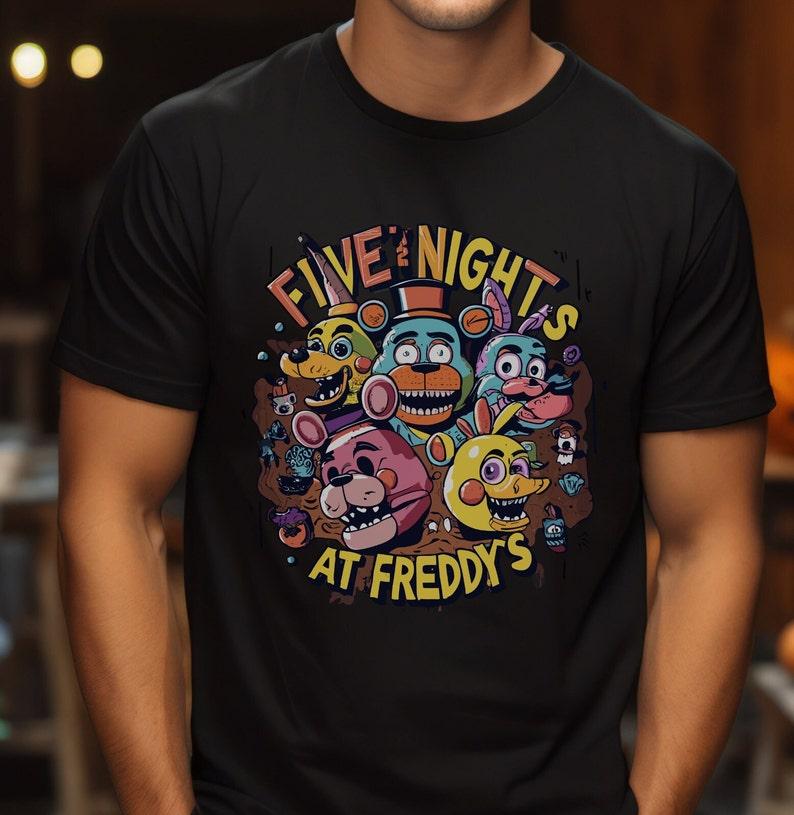 

Five Night s At Freddy s T-shirt Game Tee Adult Unisex Softstyle Cotton Shirt Five Nights T Shirt round neck Tees Short Sle... S