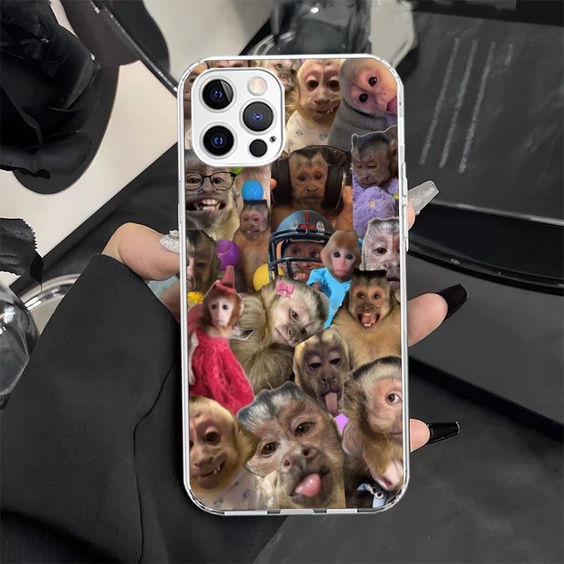 

Чехол для телефона с мемами про обезьян для iPhone 11 12 13 Mini 14 15 Plus 16 Pro Max 17 Air 16E 7 8 SE 17ProMax Мягкий чехол Fundas iPhone 13 Mini