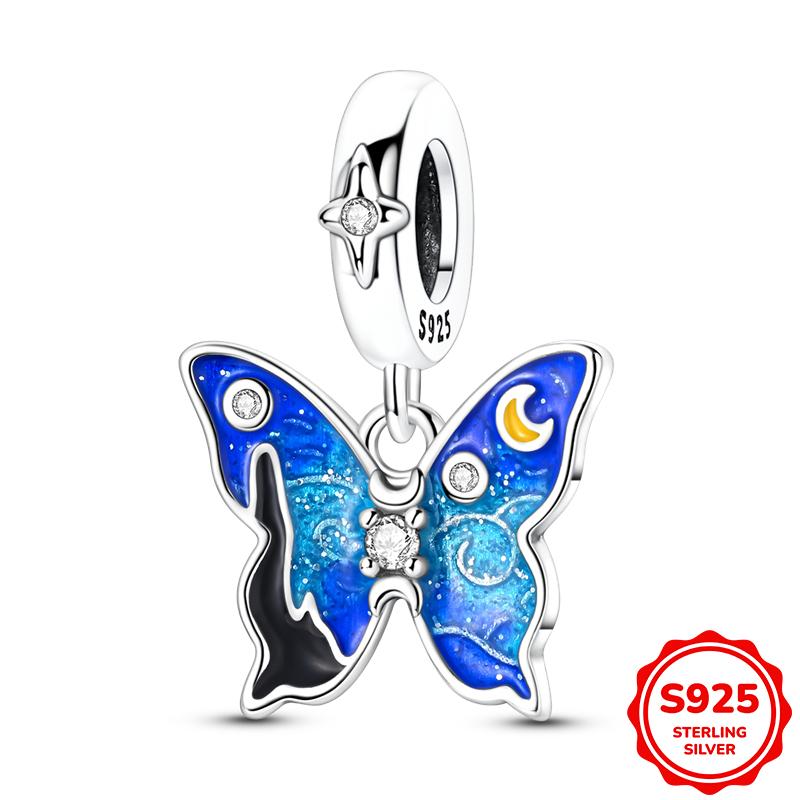 Original Copper Butterfly Animal Pendant Charm Beads Fits 3Mm Bracelet Necklace For Women Luxury Diy Jewelry Making