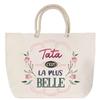 Beach Bag - PLANETEE - Most Beautiful Aunt - Rope Handle - Large Size - Cotton Made In France