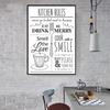 Kitchen Rules Illustration Canvas Art Poster Prints Kitchen Wall Art Decor Modern Minimalist Painting Picture Wall Decoration