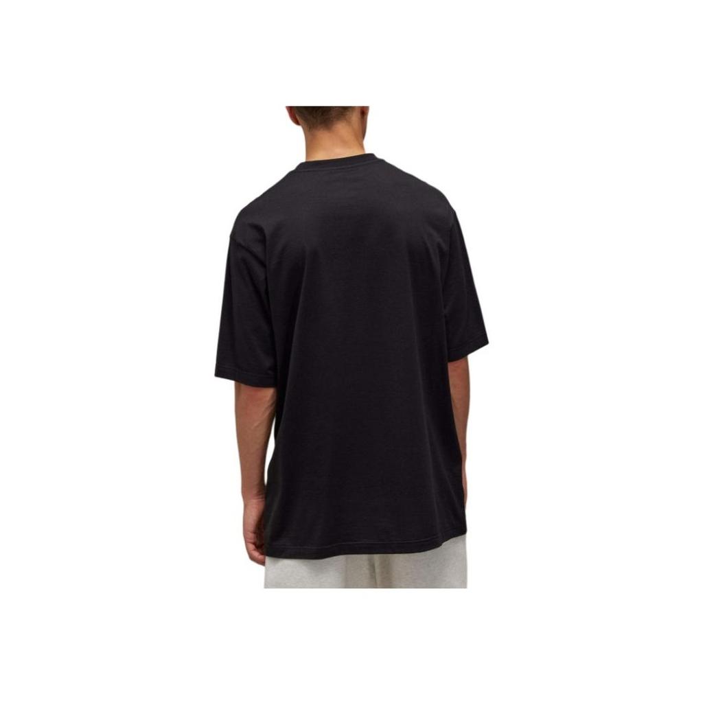 Adidas Solid Color Comfortable Soft Crew Neck Pullover Short Sleeve T-Shirt Unisex Tops Black IW0071
