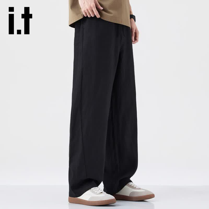 izzue it Men's Summer Loose Fit Pure Linen Casual Pants