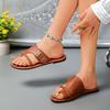 Large Size Set of Toe Flat-bottomed Slippers for Women's Spring and Summer New Casual Outer Wear Beach Cool Slippers for Women