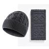 Knitted hat men's wool winter warm ear protection wool hat scarf set women's outdoor anti-cold