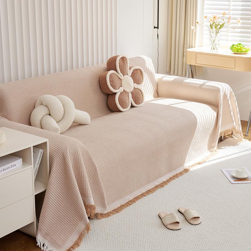 Oblique Mesh Sofa Cover Towel All-Inclusive Universal Four Seasons Universal Simple Modern Sofa Cover Anti-Scratching Cushion