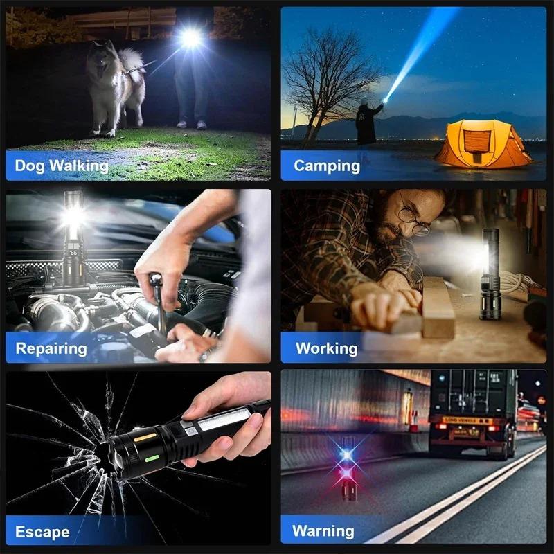Super Bright Flashlight, Rechargeable Zoomable LED Flashlights High Lumens with 5 Modes, USB-C Charging, IPX6 Waterproof