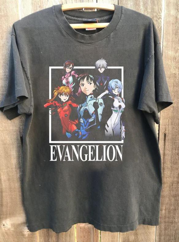 Neon Genesis Evangelion Children Pilots Graphic Charcoal Unisex Shirt KH16802 Unisex T-Shirt S