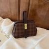 Retro Simple Handbag Women's Small Bag 2025 New Plaid Clip Bag Versatile Messenger Doctor Bag