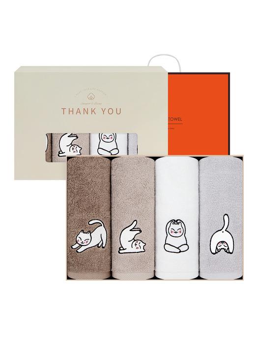 Songwol Towel Yoga Cat Hotel Towel 150g 4-piece set dark brown