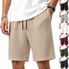 Men Knit Shorts Elastic Waistband Drawstring Loose Fit Breathable Summer Athletic Casual Shorts for Outdoor Indoor Use
