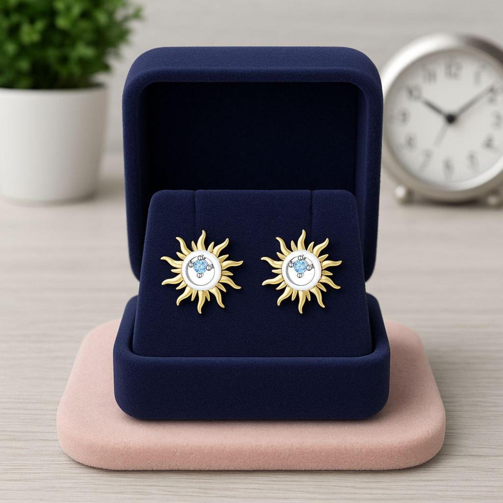 925 Sterling Silver Sun Stud Earring
