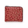 [Inden-ya] INDEN-YA Leather Coin Purse with Fastener (Red x White Lacquer/Plum Pattern)