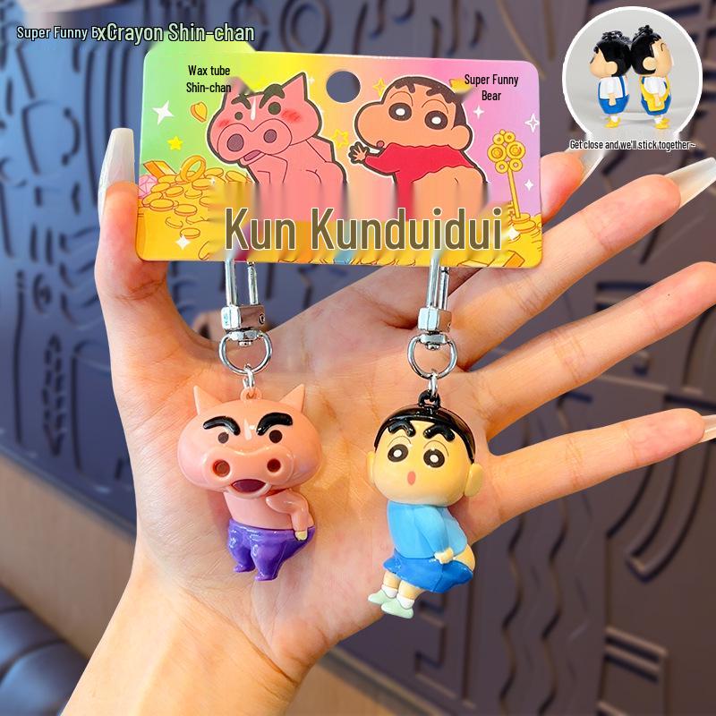 Genuine Crayon Shin-chan Kung Fu Keychain Backpack Pendant Anime Doll