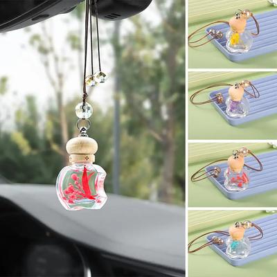 8ml Auto Parfüm Hängeflaschen Aromatherapie Nachfüllbarer Lufterfrischer Diffusor Trockenblumen Duftflasche Auto Sapper Anhänger