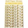 Paper Straws For Drinking, Disposable Biodegradable Cocktail Straws, Perfect For Birthday, Party Supplies , Baby Shower(gold, 100pcs/pack)