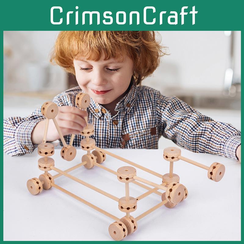 Building Blocks Wooden Skeleton Structure Free Transform Kids Toy Educational