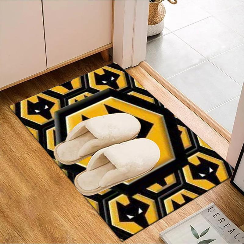 Wolves Football Club Emblem Printed Office Carpet Chair Cushion  Entryway Rug, Rugs for Living Room, Bedroom Christmas gifts