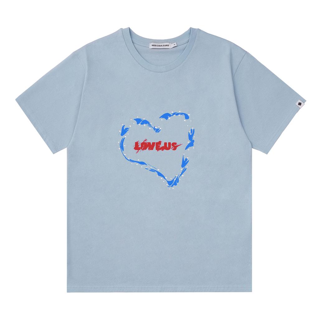 NOSCOULEURS Love Us T-Shirt Blue