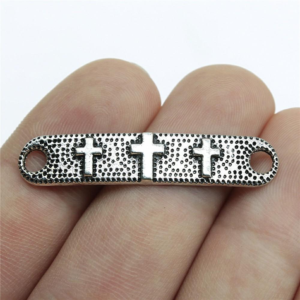 10pcs Charms Cross Antique Silver Color Jesus Cross Pendant Charms Nail Cross Charms For Jewelry Making
