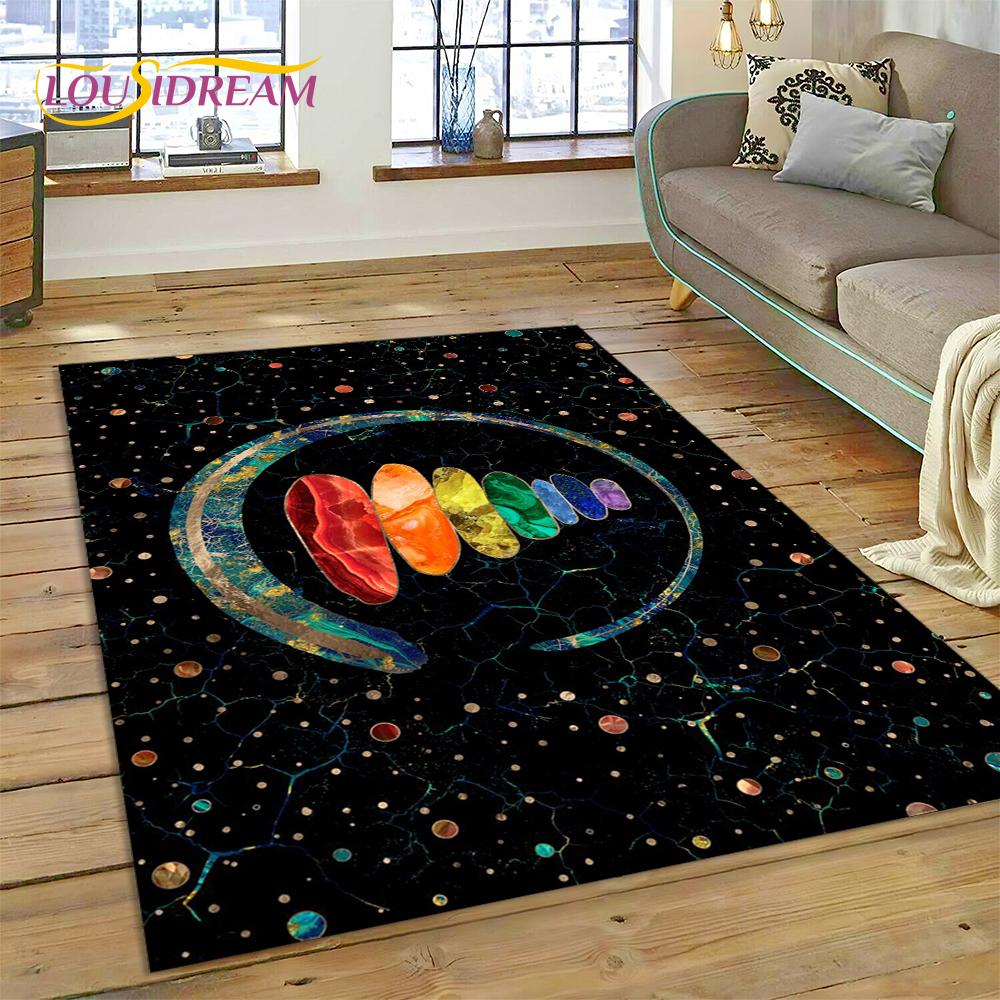 3D Yoga Meditation Rainbow 7 Chakra Rug Carpet for Living Room Bedroom Decor,floor Mat Non-slip Decoration for Sofa Doormat Gift