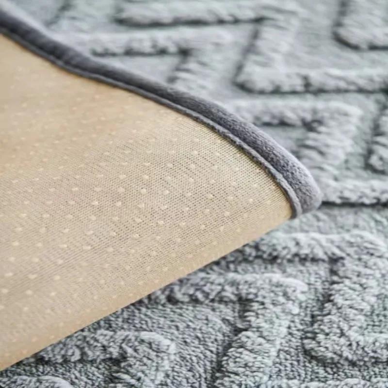 Classic Wave Pattern Plush Sofa Cushion Luxury Soft Sofa Mat Towel Solid Color Non-slip Couch Slipcover for Living Room Decor