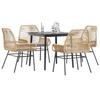 VidaXL Garden Dining Set Cushions 5pcs Brown Poly Rattan Glass, Outdoor Dining Set, Furniture of 3334472