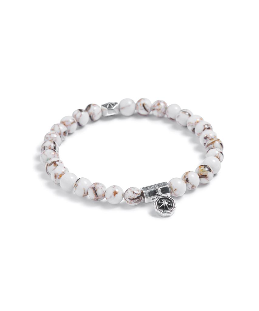 Ramolin Shell Bead Silver Bracelet
