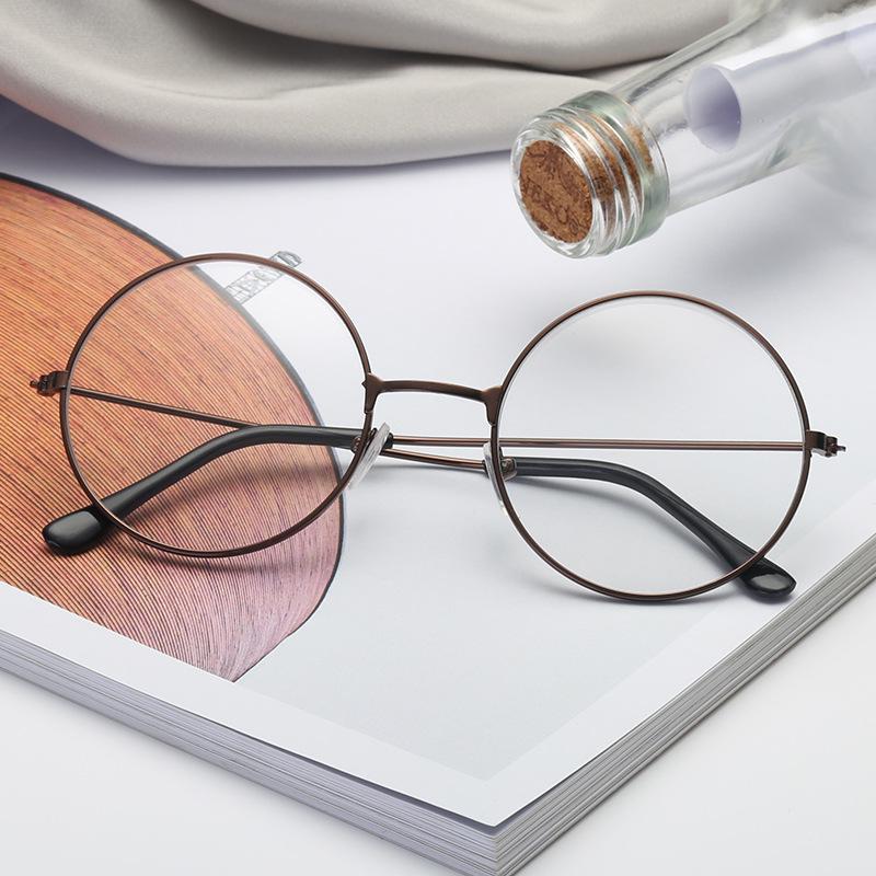 Retro Round Harajuku Unisex Eyeglass Frames with Trendy Metal Design (Model 8009)